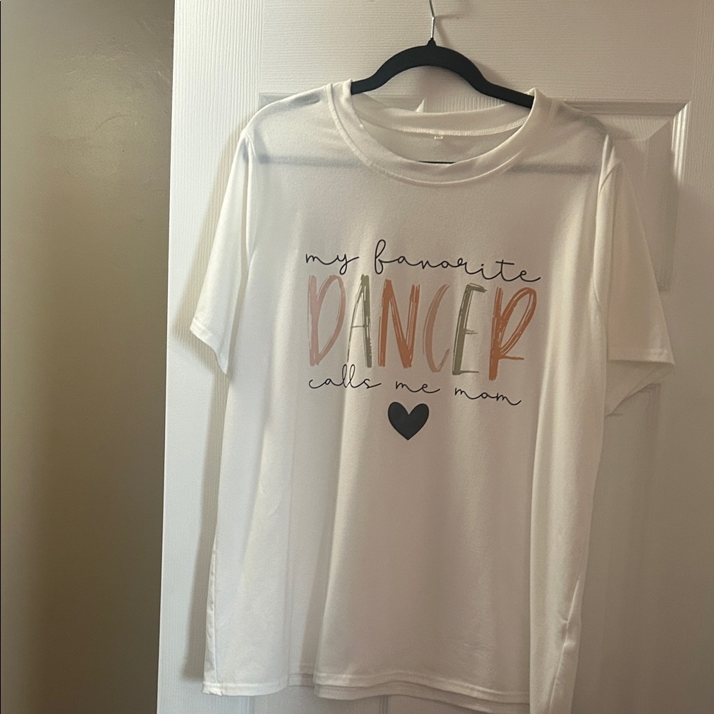 White Graphic Tee with Heart Design